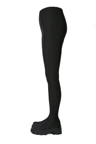 Cape Robbin Devons Pants Chunky Lug Sole Rounded Toe Pull On Stretch Legging Boots