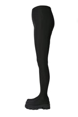 Cape Robbin Devons Pants Chunky Lug Sole Rounded Toe Pull On Stretch Legging Boots