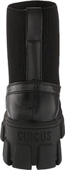 Circus by Sam Edelman Davina Black Pull On Elastic Panel Round Toe Mid Calf Boot