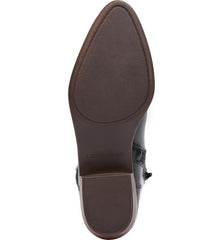 Lucky Brand Tocito Almond Toe Black Chelsea Pull On Leather Casual Ankle Booties