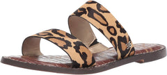 Sam Edelman Gala New Nude Leopard Slide Open Toe Two Piece Flat Slip On Sandals