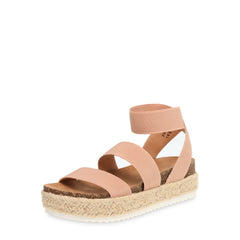 Time and Tru Flatform Blush Fashion Ankle Strap Open Toe Platform Sandals 8