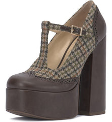 Jessica Simpson Selventa Slumber Brown Mary Jane Block Heel Platform Pumps
