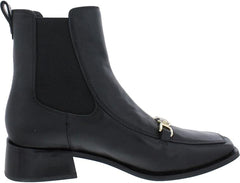 Sam Edelman Torance Clt Black Square Toe Front Chain Detail Chelsea Bit Boots