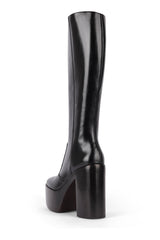Jeffrey Campbell MEXIQUE-KH Knee High Heel Platform Block Heel Black Boots
