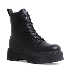 Steve Madden Betty 2.0 Black Rounded Closed Toe Lace Up Classic Combat Boots