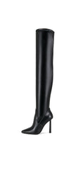 Steve Madden Vivee Black Paris Pointed Toe Stiletto Heel Over The Knee Boots