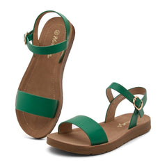 Herstyle Womens Monday Open Toes One Band Ankle Strap Flat Sandals