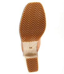 Steve Madden Alvara Cognac Leather Slip On Squared Toe Block Heeled Clog Mule