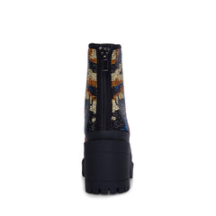 Steve Madden Pass Camo Multi  Rhinestone Loce Sole Lace Up Hiker Combat Boots