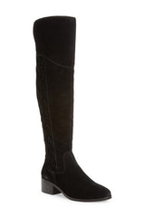 Vince Camuto Kreesell Black Suede Fashion Pointed Toe Round Toe Knee High Boots
