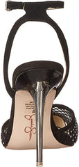 Jessica Simpson Pirrie Clear Black Stiletto Heel Pointed Toe Ankle Strap Pumps