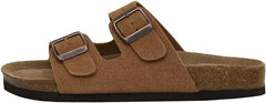 Cushionaire ladies slip on sandals adjustable buckles
