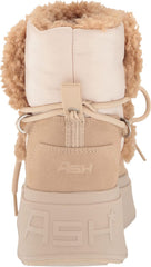 Ash Moboo Eggnug/Biscuit Pull On Ultracozy Fur Detailed Platform Ankle Boots