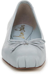 Sam Edelman Rosa Cape Blue Squared Toe Bow Detailed Slip On Block Heeled Pumps