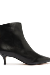 Schutz Mikki Low Black Side Zipper Pointed Toe Stiletto Mid Heel Ankle Boots