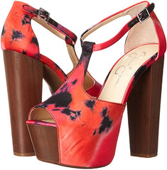 Jessica Simpson Dany Pink T-Strap 5.5" High Heeled Open Toe Pump Platform Sandal
