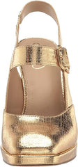 Sam Edelman Jildie Amber Gold Mary Jane Platform Slingback Dress Pumps Sandals