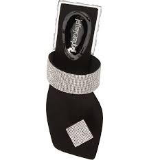 Jeffrey Campbell Alise Black Suede Silver Block Heel Open Toe Flat Sandals