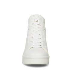Steve Madden Brix White Rounded Closed Toe Lace Up Embellished Detail Sneakers