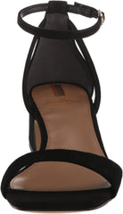 Sam Edelman Wilson Black Ankle Strap Squared Open Toe Block Heeled Sandals