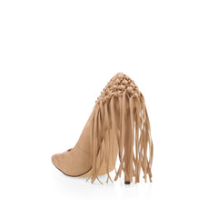Privileged Tipsy Pointed Single Sole High Pitch Stiletto Heeled Fringe Pumps