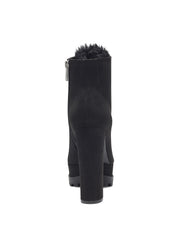 Jessica Simpson IRRENA Platform Combat Black Suede High Platform Ankle Boots