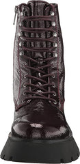 Circus By Sam Edelman Lolita Burgundy Patent Round Toe Chunky Heel Lace Up Boots