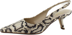 Sam Edelman Bianka Roccia Python Pointed Toe Slingback Kitten Heel Pumps