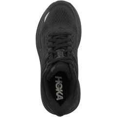 Hoka Womens Bondi 9 Black Fashion Lace Up Comfortable Cushion Platform Sneakers
