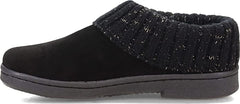 Clarks Black Knitted Collar Winter Clog Rounded Closed Toe Slippers