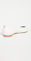 Sam Edelman Stacey White Leather Slip On Pointed Toe Ballet Flats Shoes