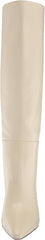 Sam Edelman Vance Modern Ivory Pointed Toe Kitten Heel Knee High Fashion Boots