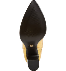Cecelia New York Reckon Croc Embossed Knee High Cowboy Boot Dark Gold Western