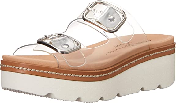 Chinese Laundry Surfs Up Clear Slip On Open Toe Platform & Wedge Sandals