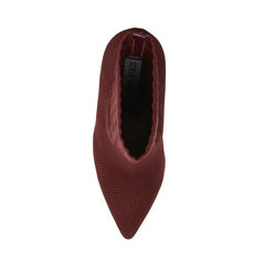 Steve Madden Discreet Stiletto High Heel Pointed Toe Sock Ankle Sock Boots Wine