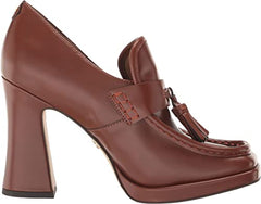 Sam Edelman Jed Dark Mocha Slip On Square Toe Block Heel Platform Loafers