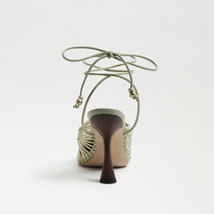 Sam Edelman Trinity Pistachio Tie Up Womens Pumps Ankle Strap High Heel Sandals