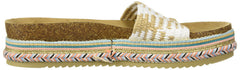 LFL by Lust for Life Pike White Raffia Slip On Platform Open Toe Wedge Sandals