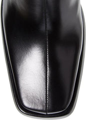 Jeffrey Campbell MAXIMAL-2 Black Leather Square-Toe Platform Retro Boot