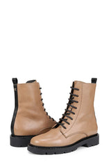 Sam Edelman Elliott Dune Rounded Toe Lace Up Combat Ankle Lug Sole Boots