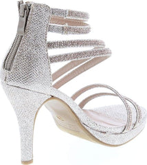 Top Moda Inna-1 Champagne Sandals High Heel Ankle Strap Open Toe Sandals