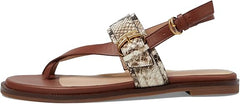 Cole Haan Anica Lux Buckle Sandollar Snake Print Leather Open Toe Flats Sandals