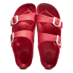 FUNKYMONKEY Women's Comfort Slides Double Buckle Adjustable EVA Flat Sandals 7