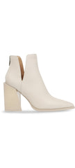 Steve Madden Taylen Bone Leather Zipper Closure Pointed Toe Collar Notched Boots