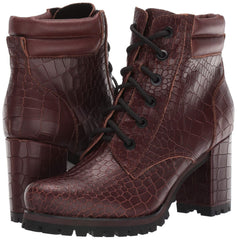 Kelsi Dagger Trek Oxblood Red Leather Block Heel Lace-up Combat Platform Bootie