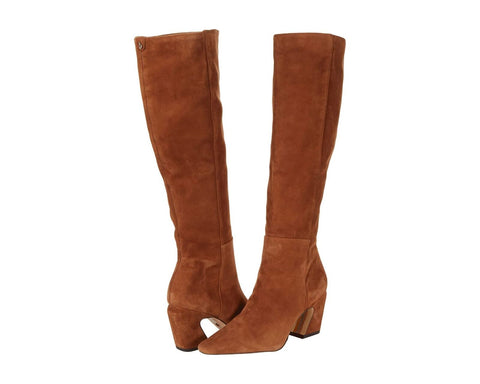 Sam Edelman Sulema Pecan Tall Pointed Toe Block Heeled Knee High Fashion Boots