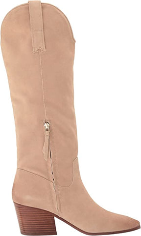 Sam Edelman Britten Sesame Squared Toe Block Heel Leather Knee High Western Boot