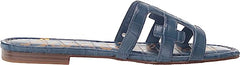 Sam Edelman Bay Deep Caspian Blue Print Slide Mule Open-Toe Slip-On Sandals