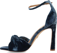 Sam Edelman Lucia Sapphire Square Toe Bow Strap Buckle Ankle Fluted Heel Sandals